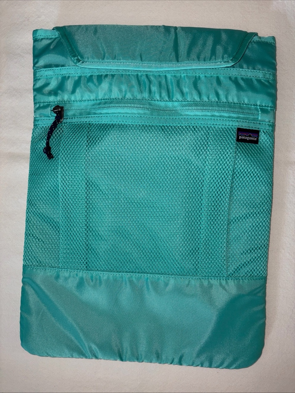 Patagonia Refugio Padded Laptop Sleeve for Backpack Mesh Pocket Teal 15” x 11”